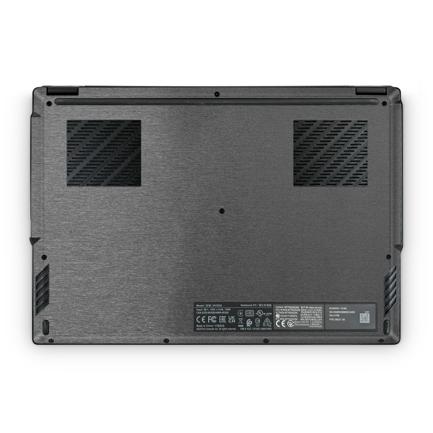 Asus Rog Flow X13 2023 Professional Bottom Brushed Black Skin Wrap Cover