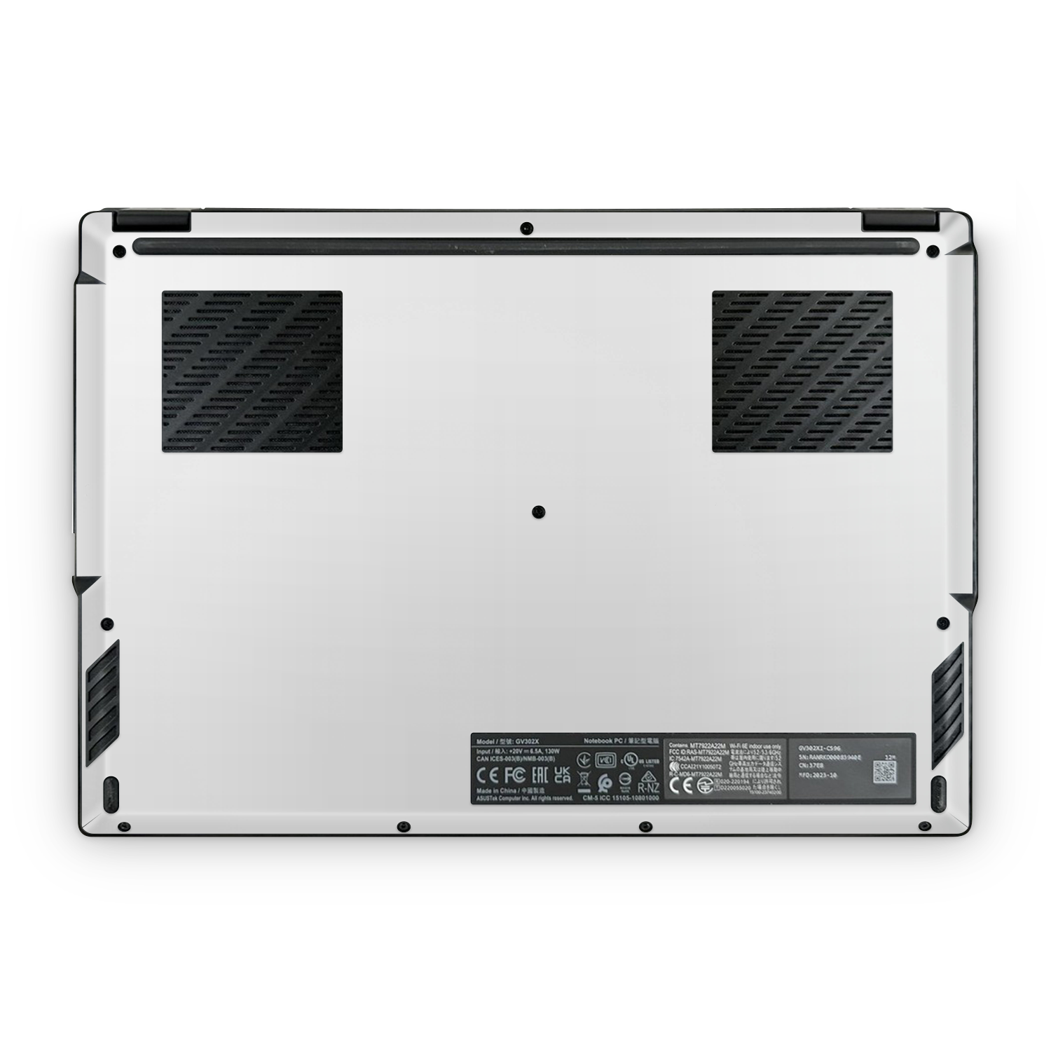 Asus Rog Flow X13 2023 Professional Bottom Satin White Skin Wrap Cover