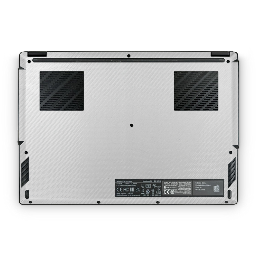 Asus Rog Flow X13 2023 Professional Bottom White Carbon Fiber Skin Wrap Cover