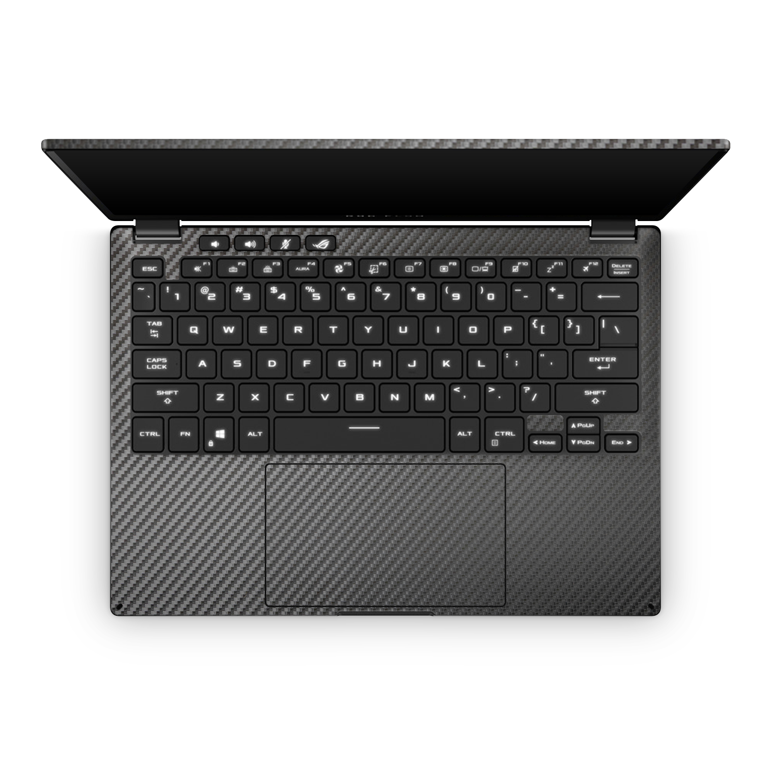 Asus Rog Flow X13 2023 Professional Interior Black Carbon Fiber Skin Wrap Cover