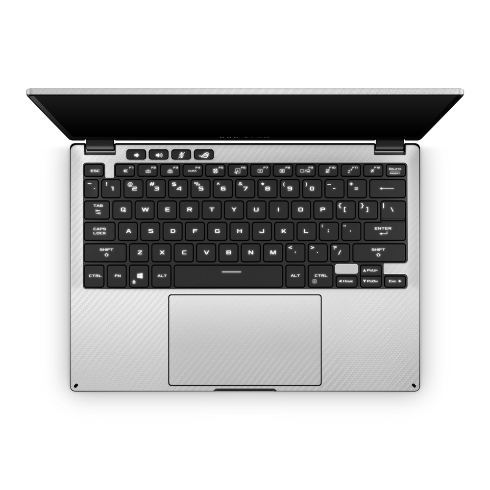 Asus Rog Flow X13 2023 Professional Interior White Carbon Fiber Skin Wrap Cover