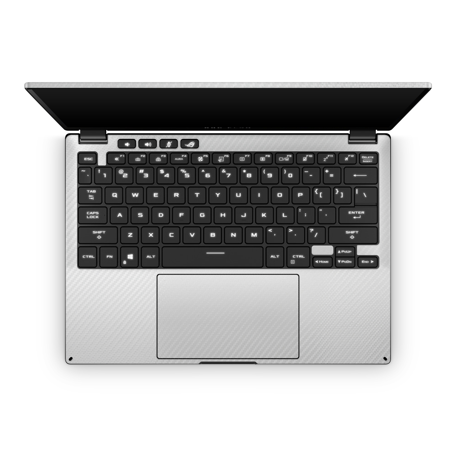 Asus Rog Flow X13 2023 Professional Interior White Carbon Fiber Skin Wrap Cover