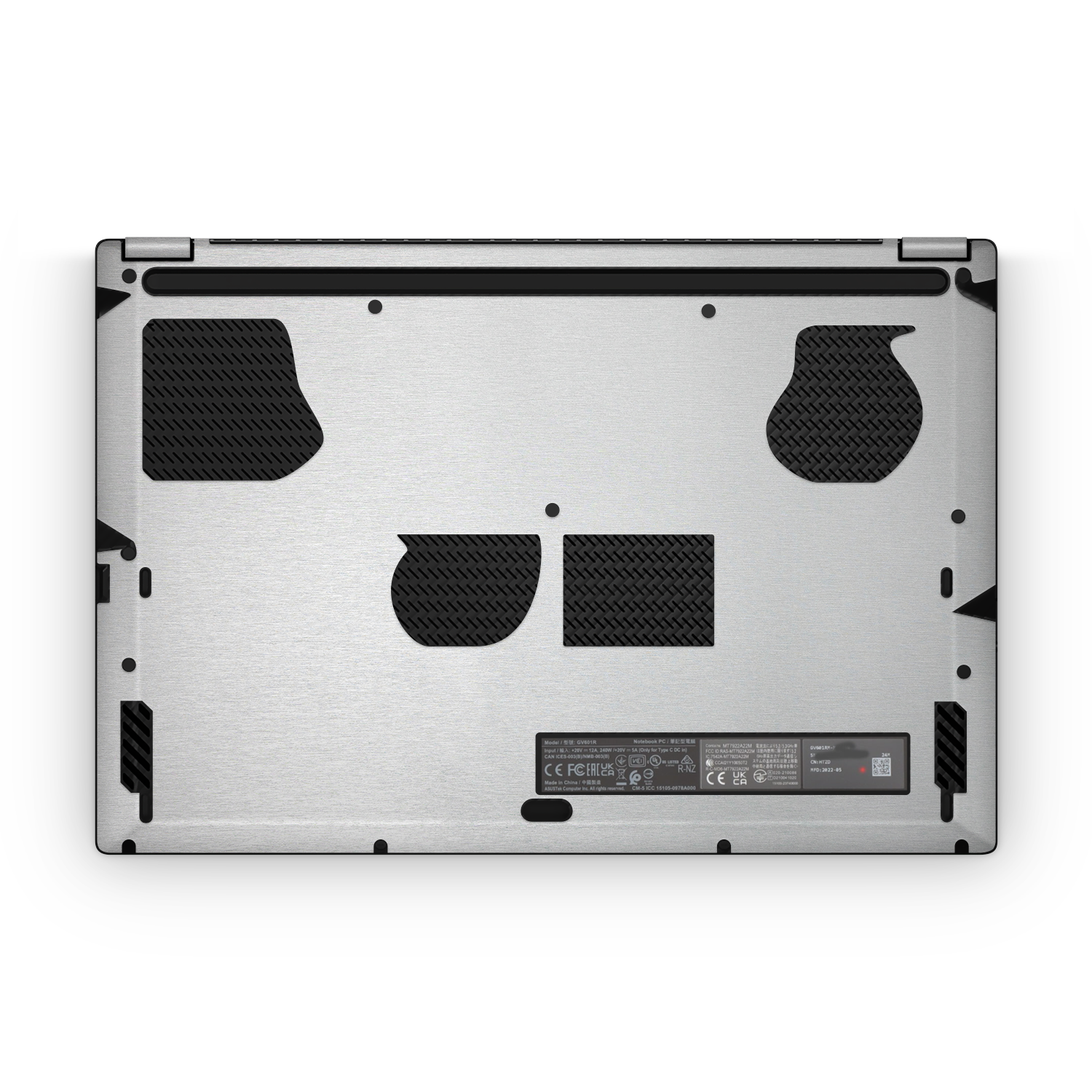 Asus Rog Flow X16 2022 Professional Bottom Brushed Aluminum Skin Wrap Cover