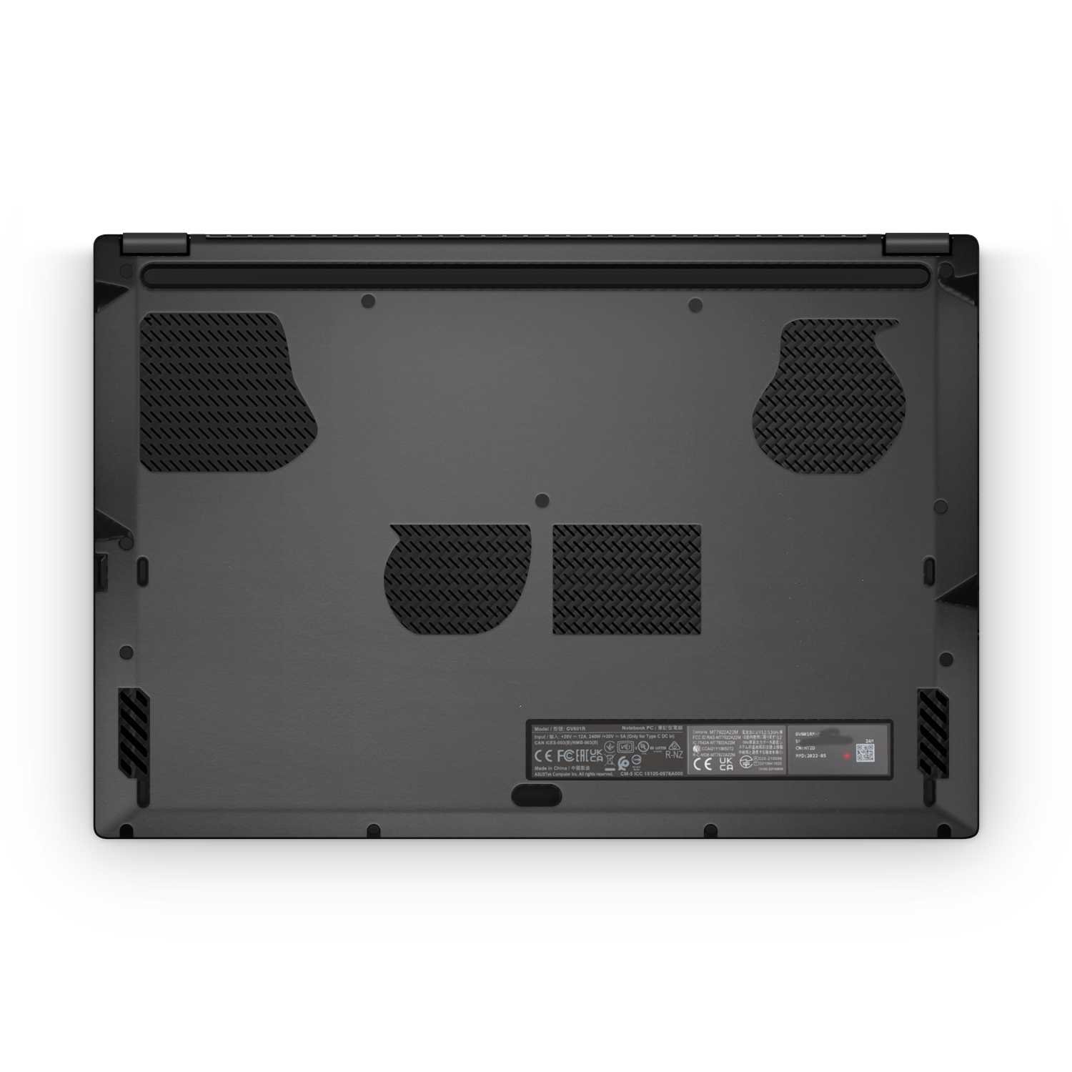 Asus Rog Flow X16 2022 Professional Bottom Matte Black Skin Wrap Cover