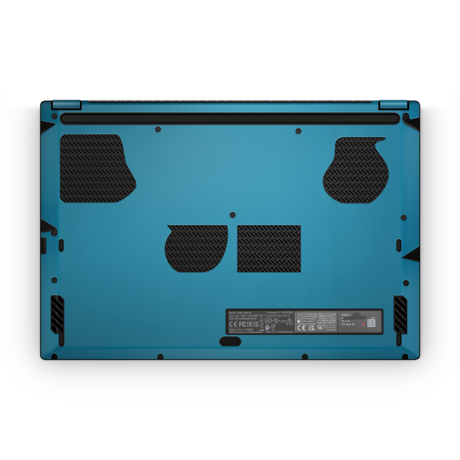 Asus Rog Flow X16 2022 Professional Bottom Satin Ocean Shimmer Skin Wrap Cover