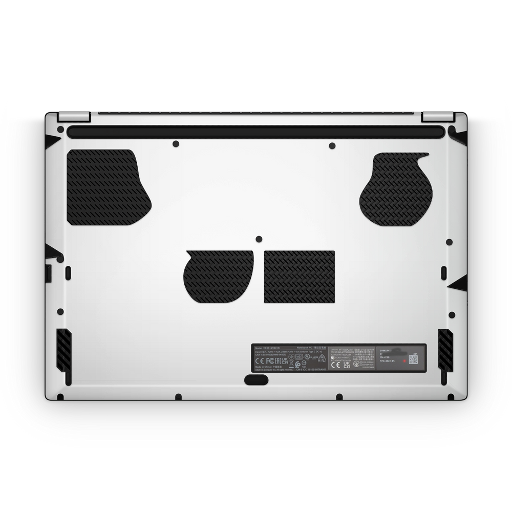 Asus Rog Flow X16 2022 Professional Bottom Satin White Skin Wrap Cover