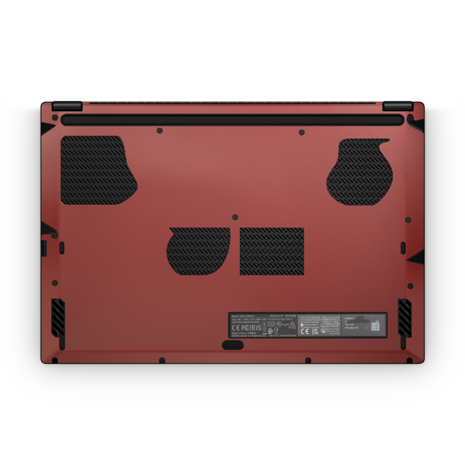 Asus ROG Flow X16 2022 Professional Bottom Vampire Red Skin Wrap Cover