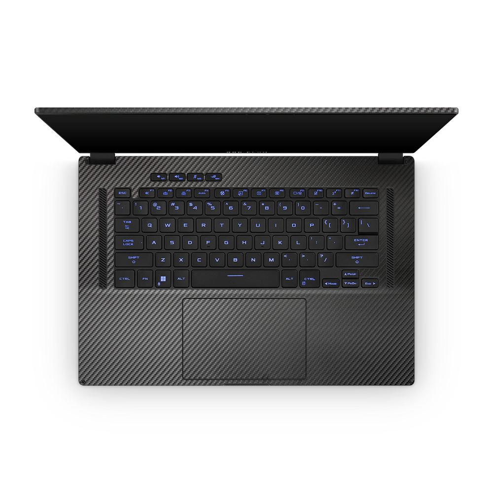Asus Rog Flow X16 2022 Professional Interior Black Carbon Fiber Skin Wrap Cover