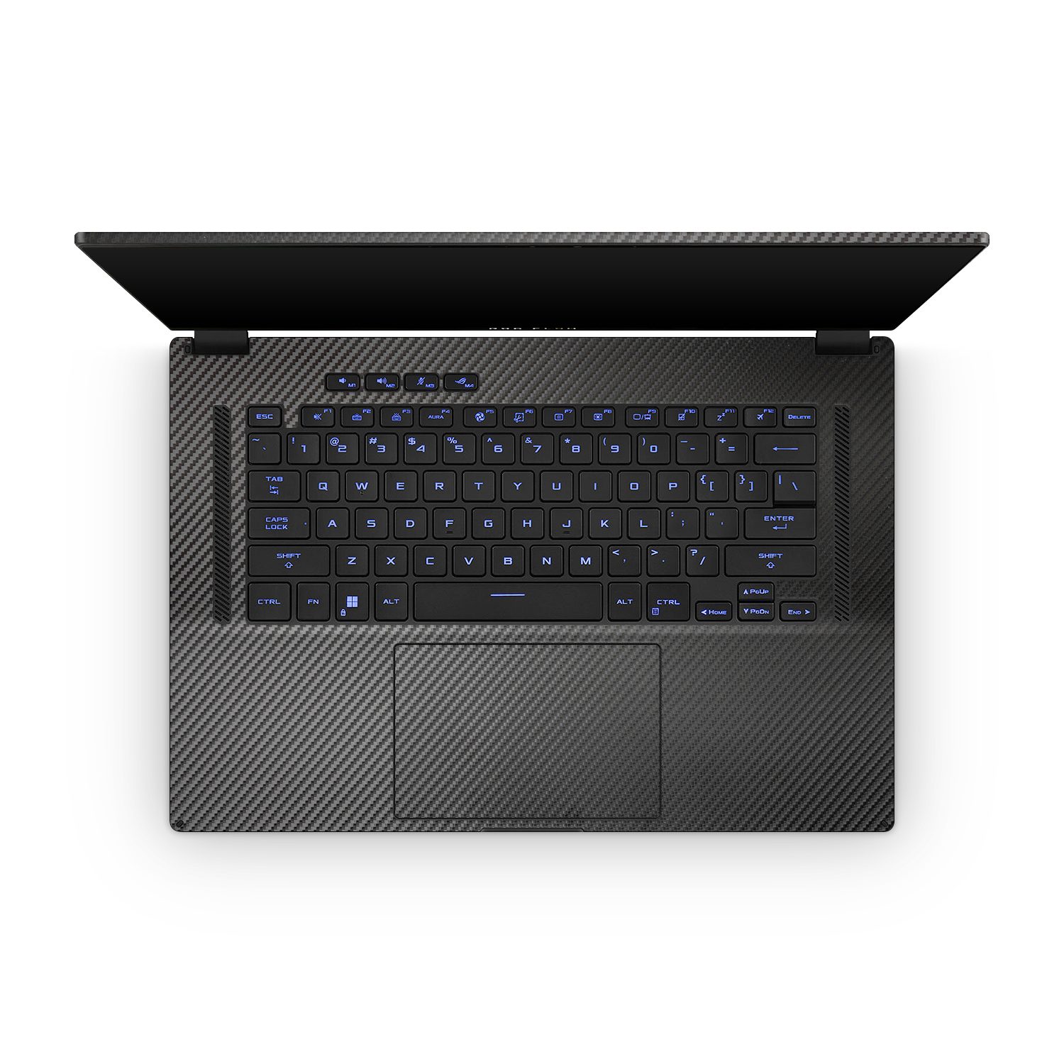 Asus Rog Flow X16 2022 Professional Interior Black Carbon Fiber Skin Wrap Cover