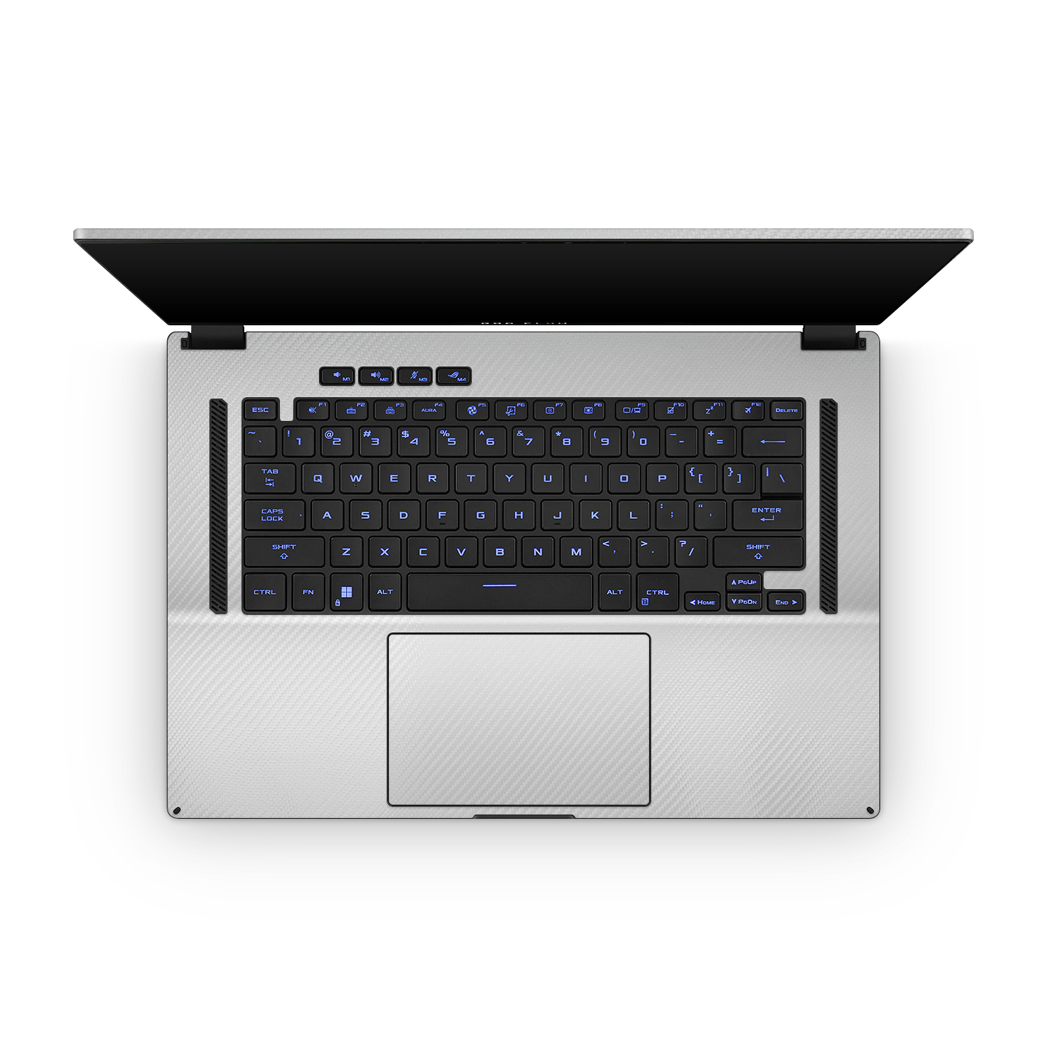 Asus Rog Flow X16 2022 Professional Interior White Carbon Fiber Skin Wrap Cover