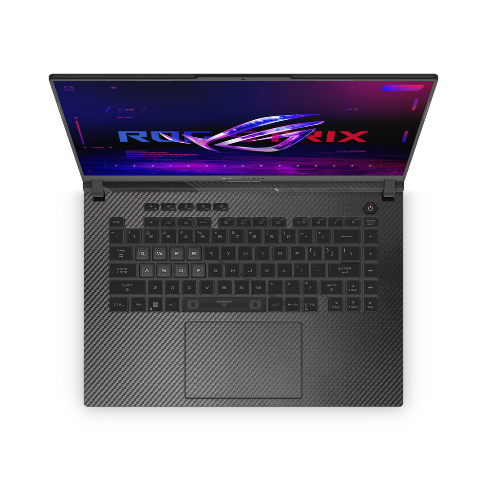 Asus Rog Strix G16 2023 Professional Interior Black Carbon Fiber Skin Wrap Cover