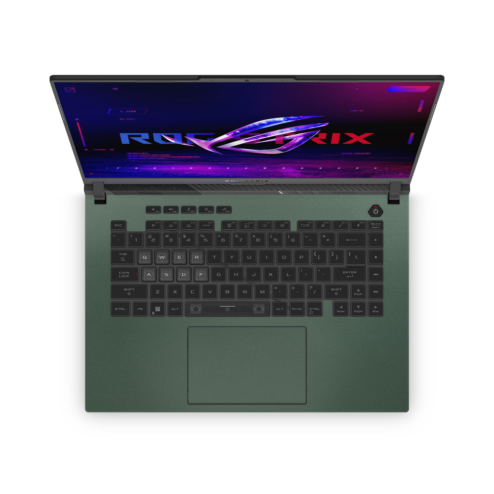 Asus ROG G16 Strix 2023 Professional Interior Matte Green Metallic Skin Wrap Cover