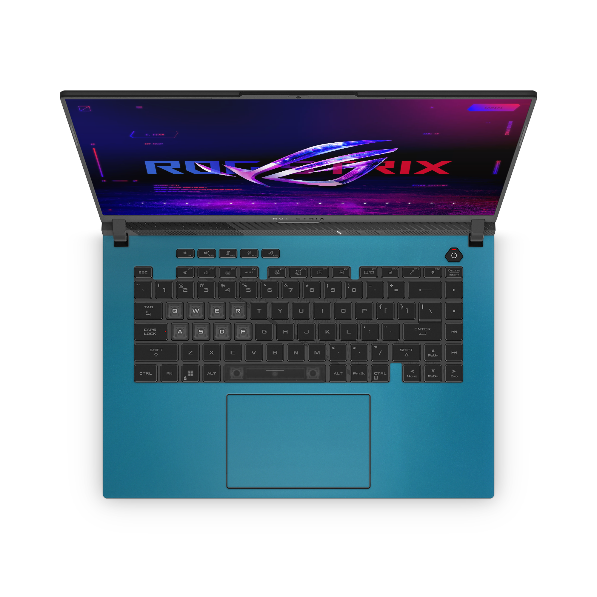 Asus Rog Strix G16 2023 Professional Interior Satin Ocean Shimmer Skin Wrap Cover