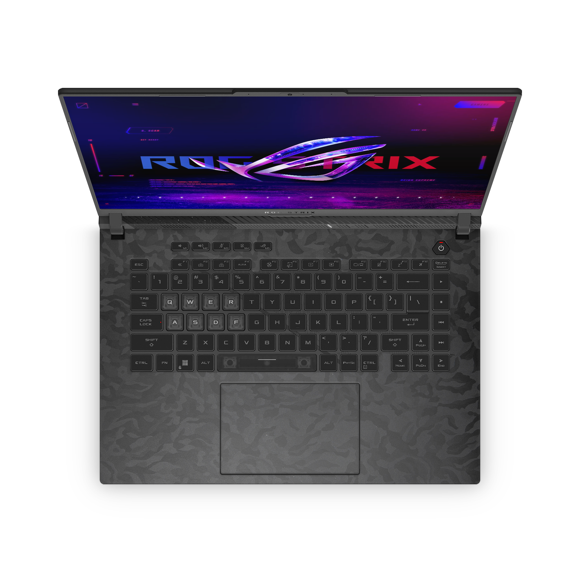Asus Rog Strix G16 2024 Professional Interior Black Camo Skin Wrap Cover