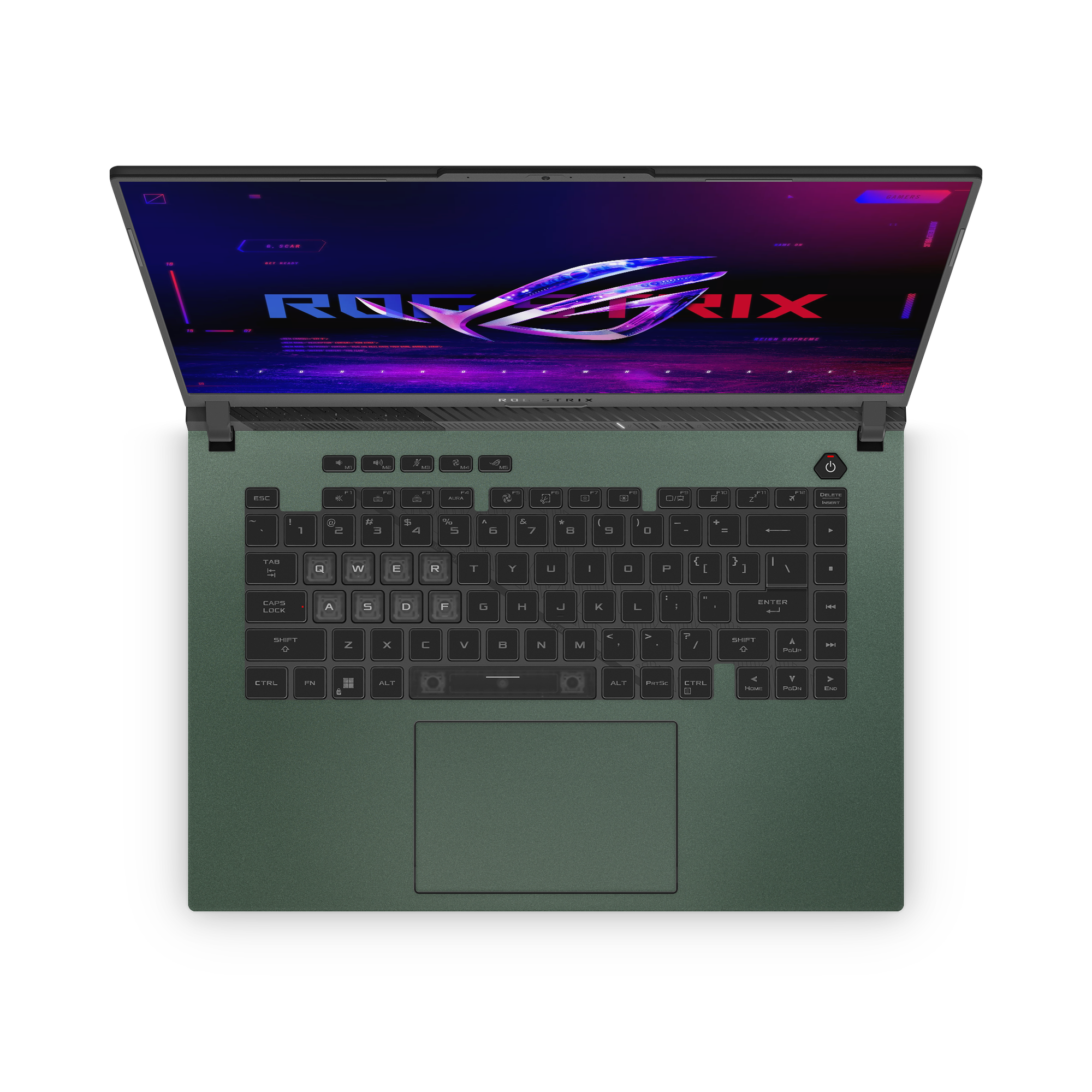 Asus ROG G16 Strix 2024 Professional Interior Matte Green Metallic Skin Wrap Cover