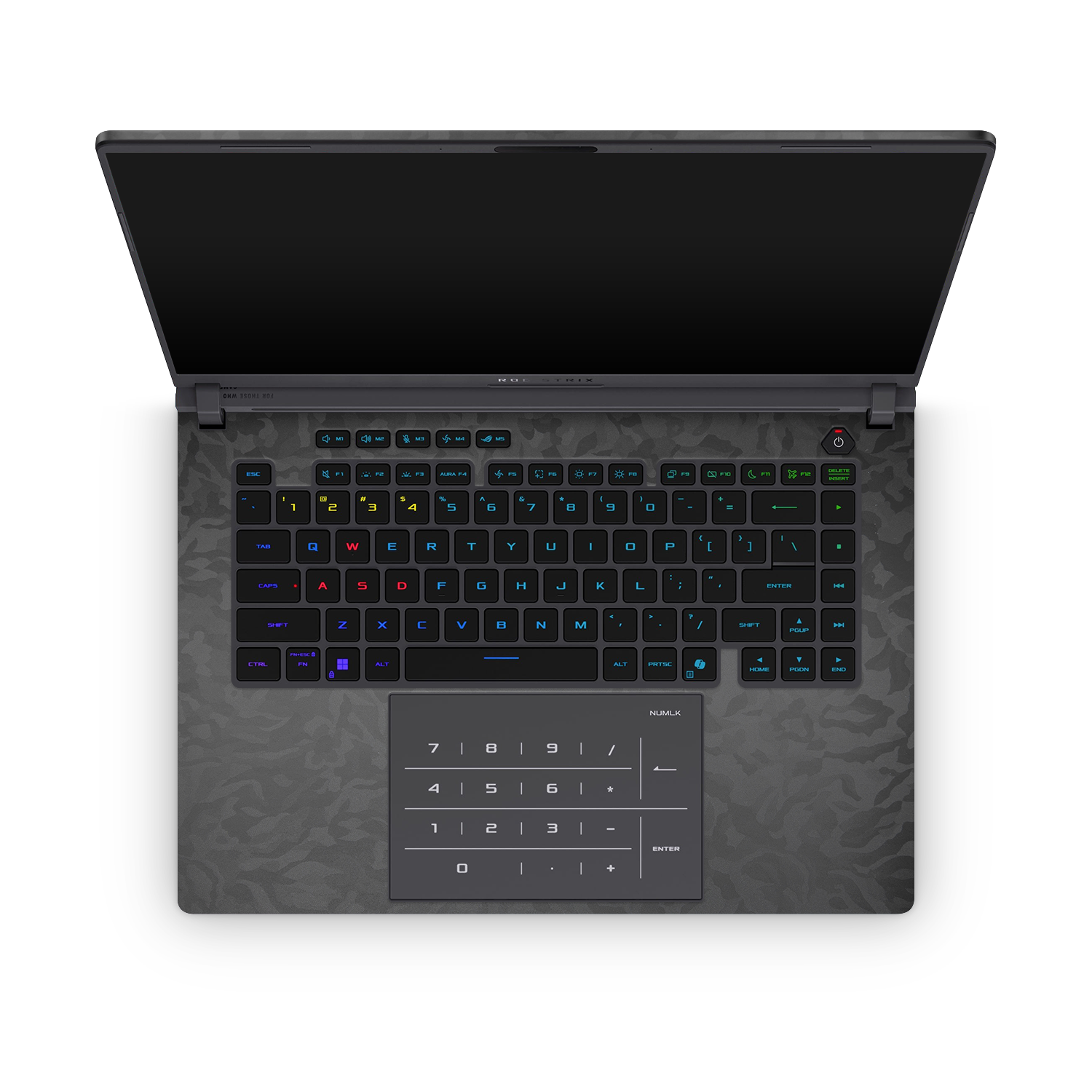 Asus Rog Strix G16 2025 Professional Interior Black Camo Skin Wrap Cover