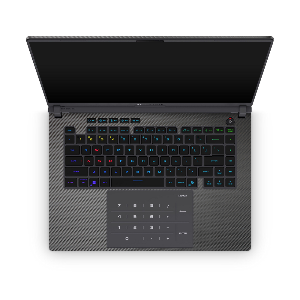 Asus Rog Strix G16 2025 Professional Interior Black Carbon Fiber Skin Wrap Cover