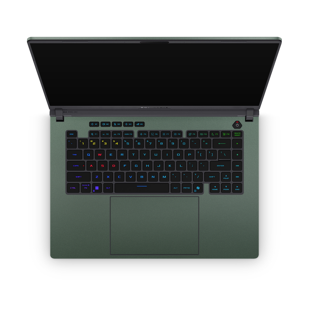 Asus ROG Strix G16 2025 Professional Interior Matte Green Metallic Skin Wrap Cover