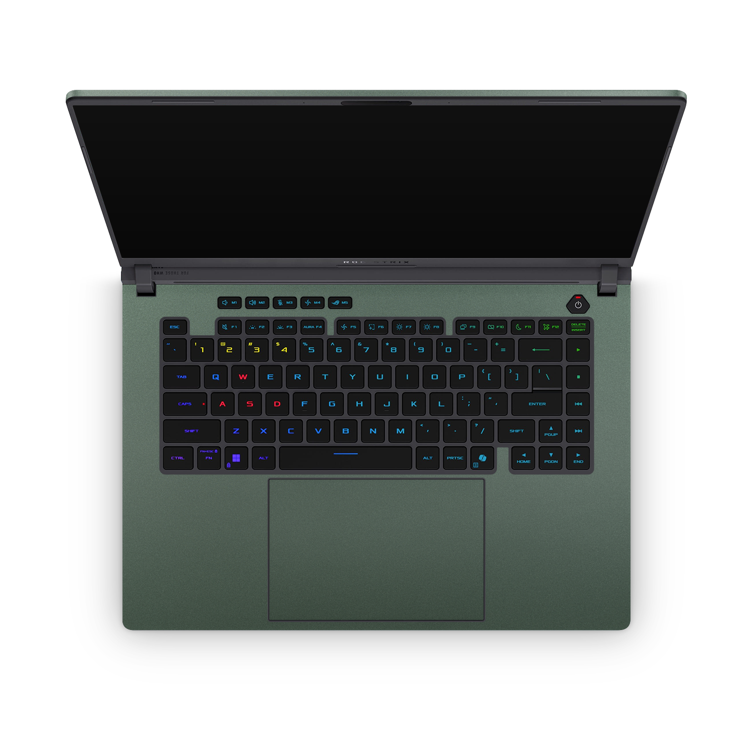 Asus ROG Strix G16 2025 Professional Interior Matte Green Metallic Skin Wrap Cover