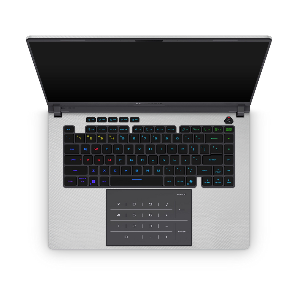 Asus Rog Strix G16 2025 Professional Interior White Carbon Fiber Skin Wrap Cover