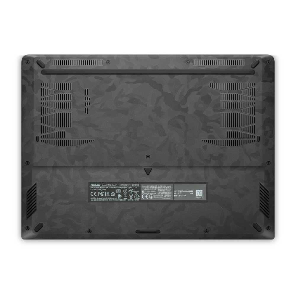 Asus Tuf A14 2024 Professional Bottom Black Camo Skin Wrap Cover