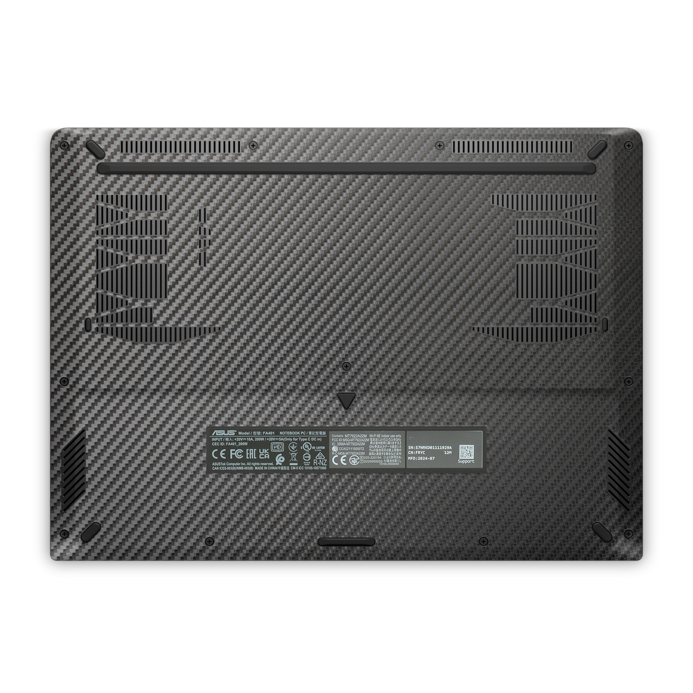 Asus Tuf A14 2024 Professional Bottom Black Carbon Fiber Skin Wrap Cover