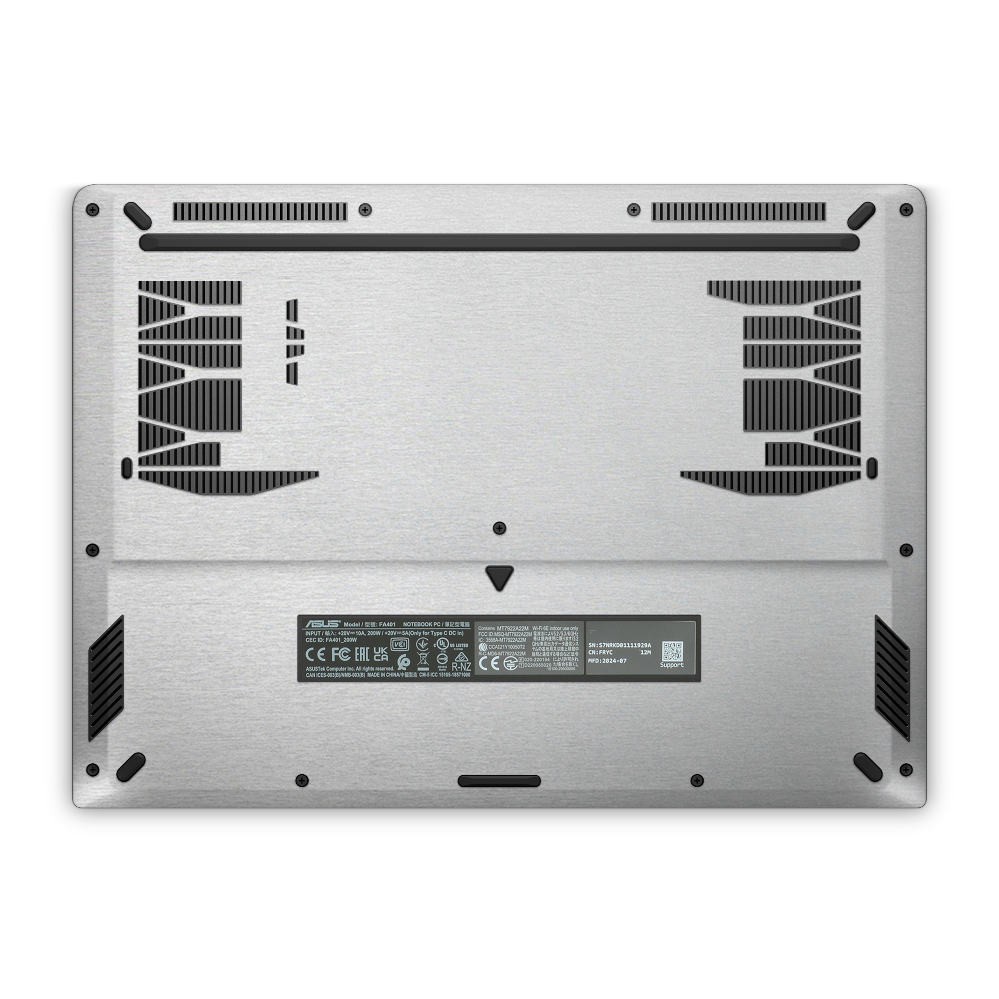 Asus Tuf A14 2024 Professional Bottom Brushed Aluminum Skin Wrap Cover