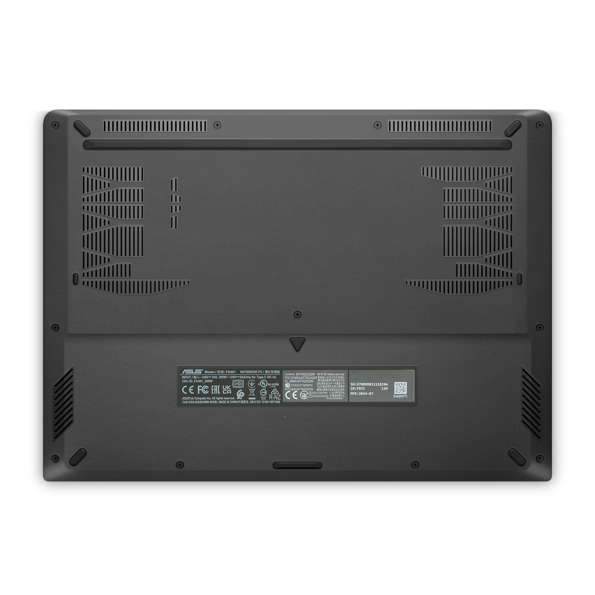 Asus Tuf A14 2024 Professional Bottom Matte Black Skin Wrap Cover