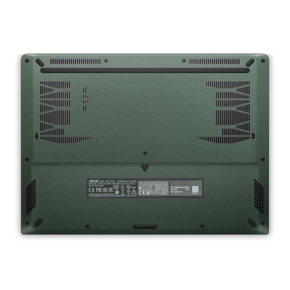 Asus TUF A14 2024 Professional Bottom Matte Green Metallic Skin Wrap Cover