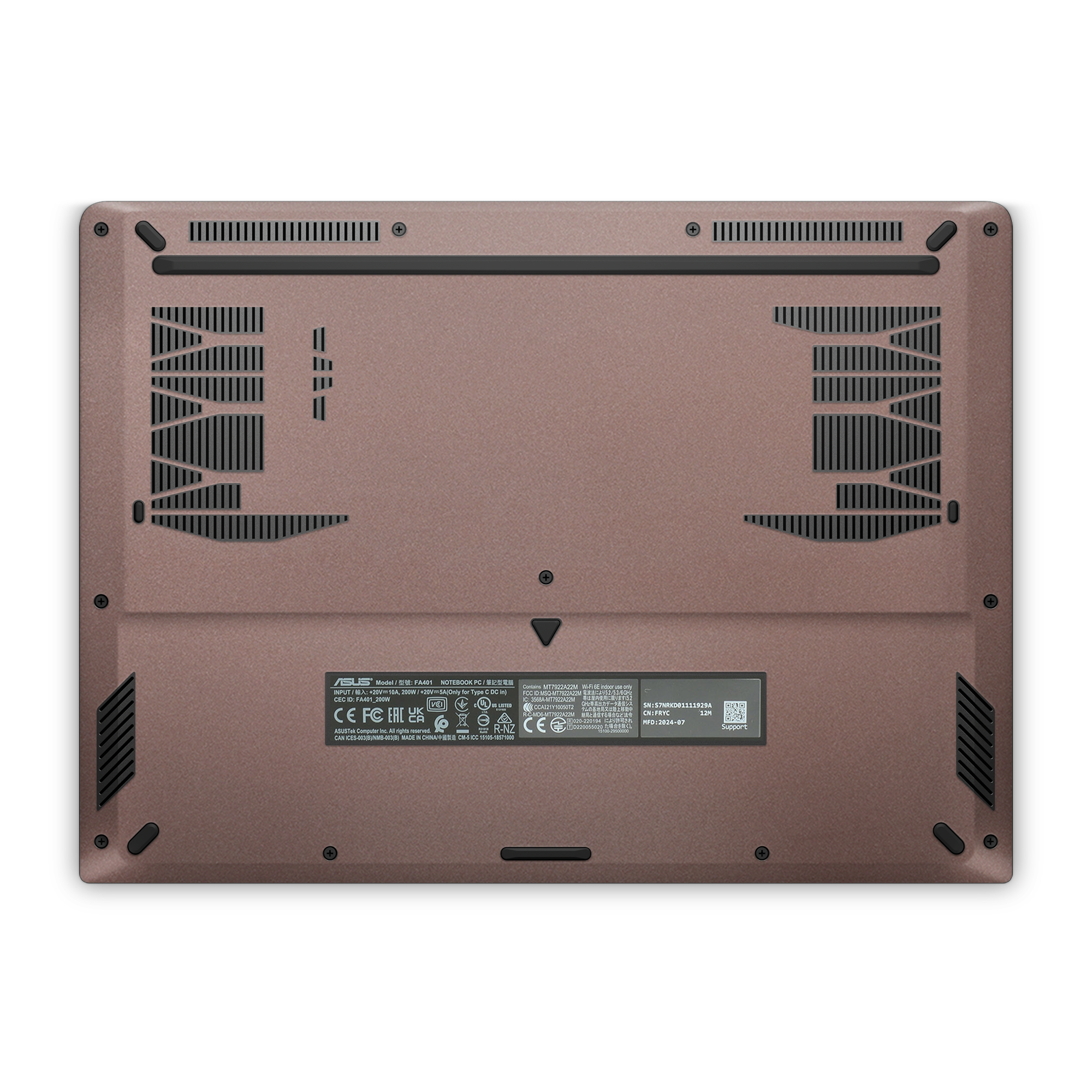 Asus Tuf A14 2024 Professional Bottom Satin Frozen Berry Skin Wrap Cover