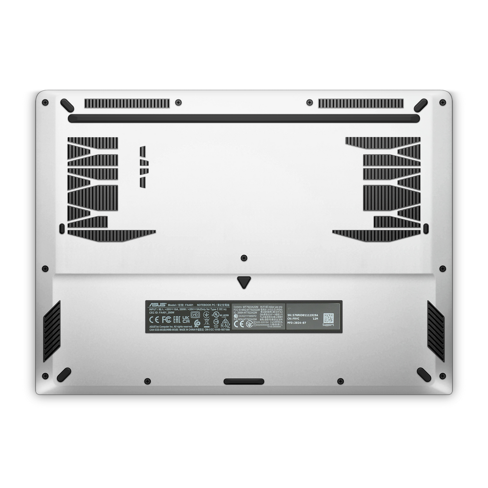 Asus Tuf A14 2024 Professional Bottom Satin White Skin Wrap Cover