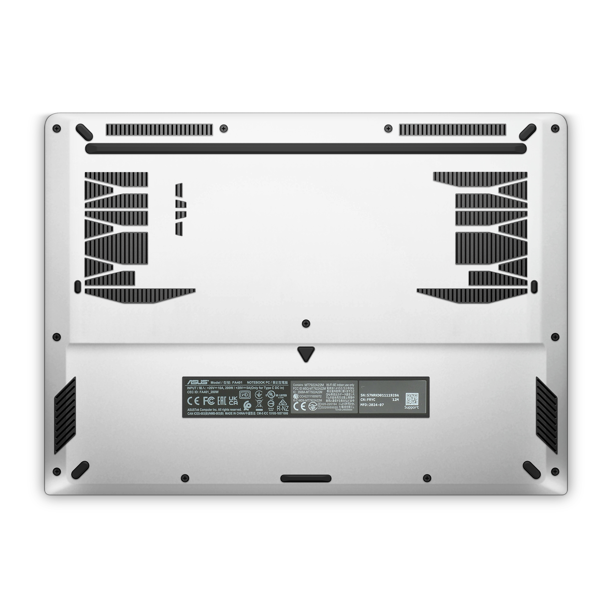Asus Tuf A14 2024 Professional Bottom Satin White Skin Wrap Cover