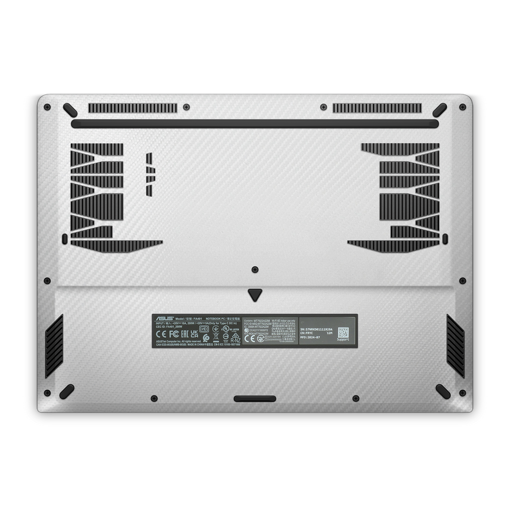 Asus Tuf A14 2024 Professional Bottom White Carbon Fiber Skin Wrap Cover