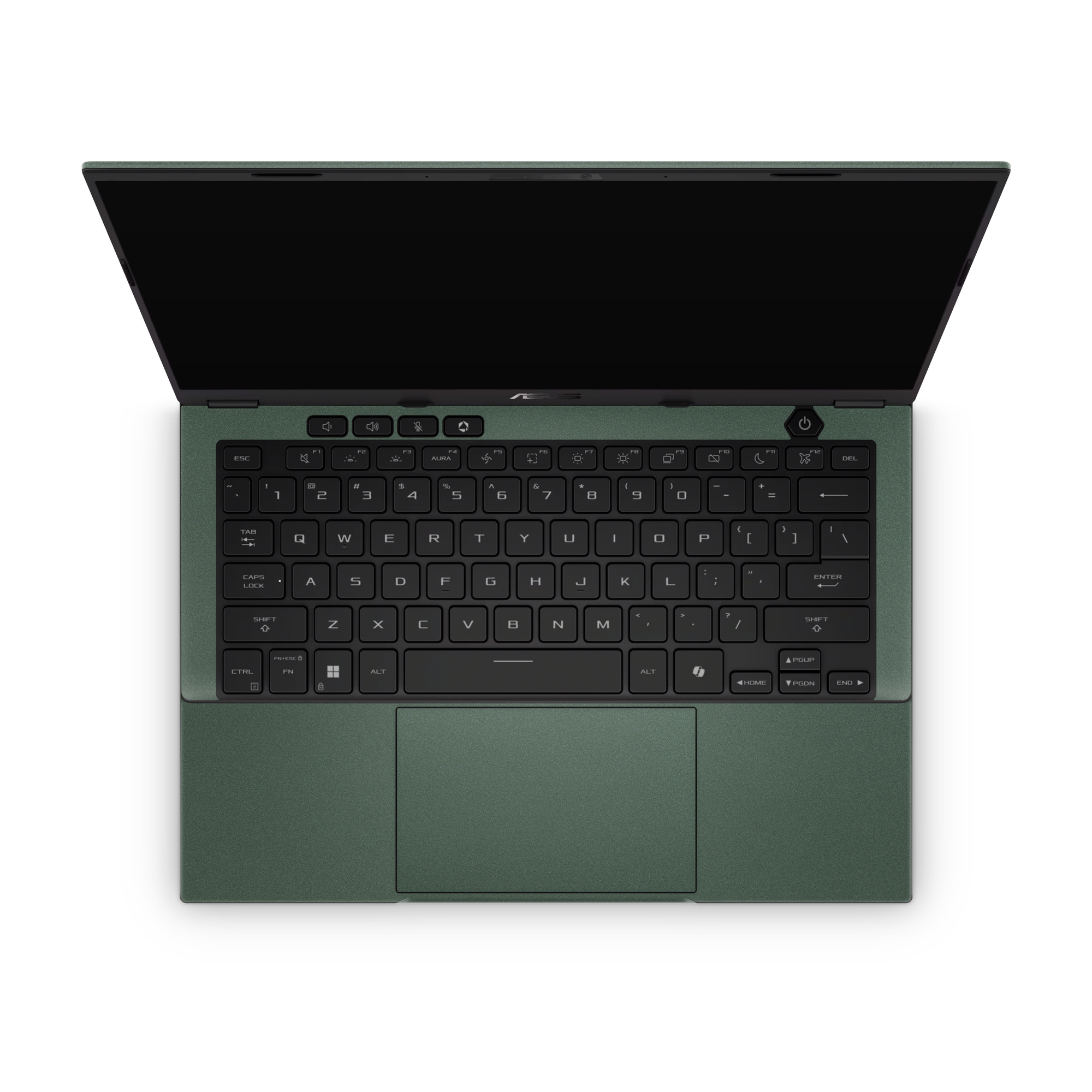 Asus TUF A14 2024 Professional Interior Matte Green Metallic Skin Wrap Cover