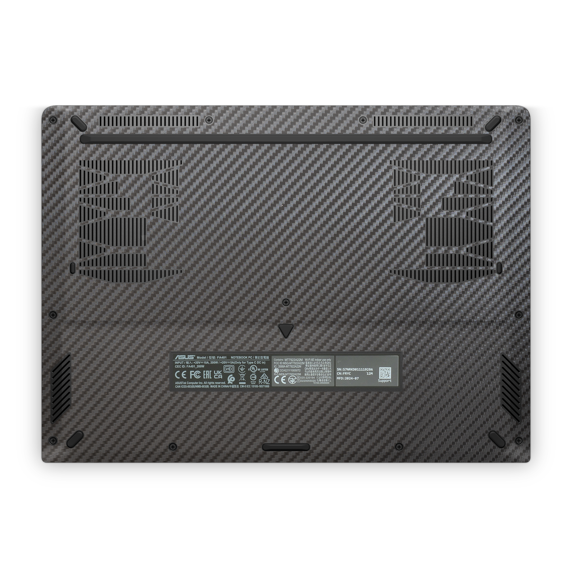 Asus TUF A14 2026 Ultimate Black Carbon Fiber Skin Wrap Cover