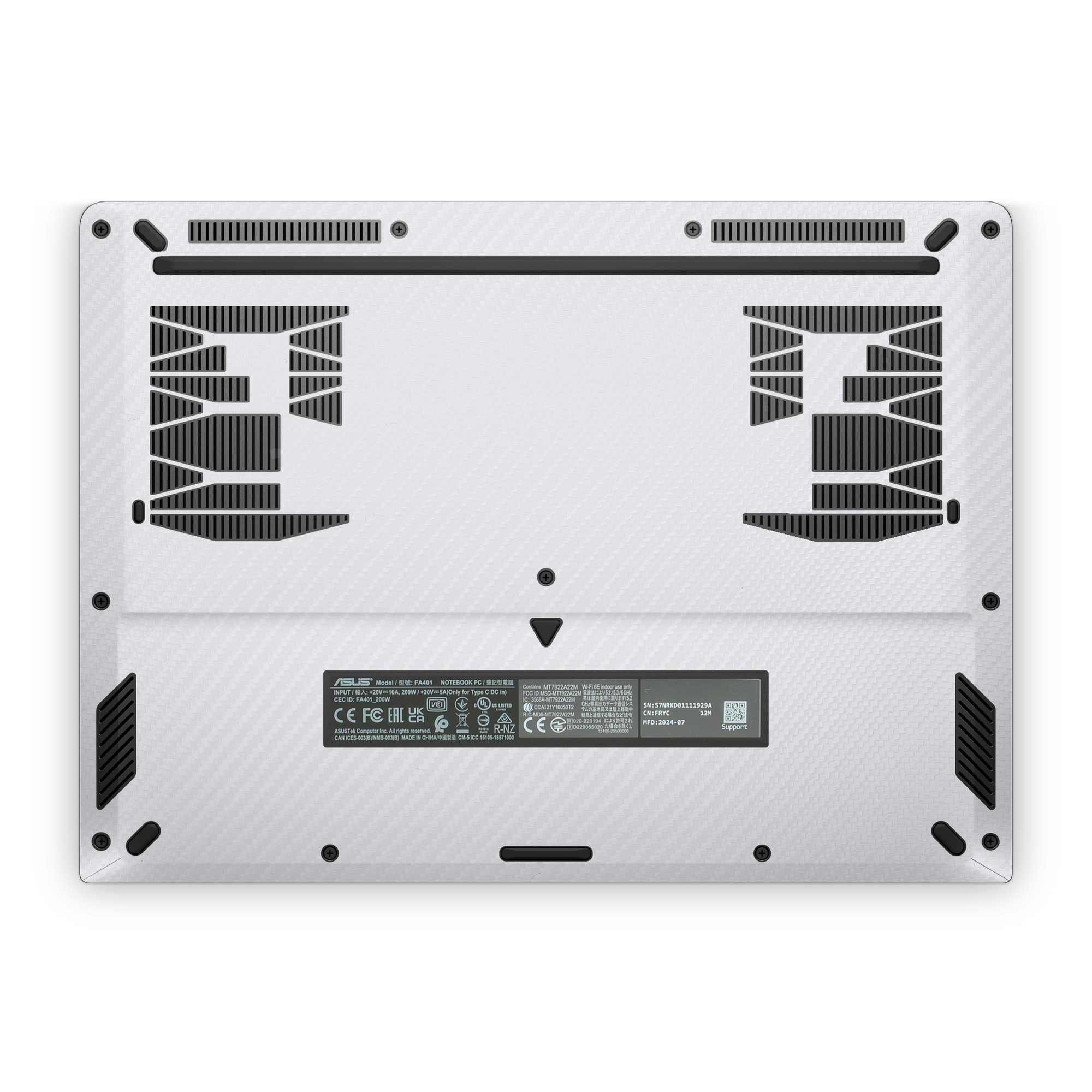 Asus TUF A14 2026 Ultimate White Carbon Fiber Skin Wrap Cover