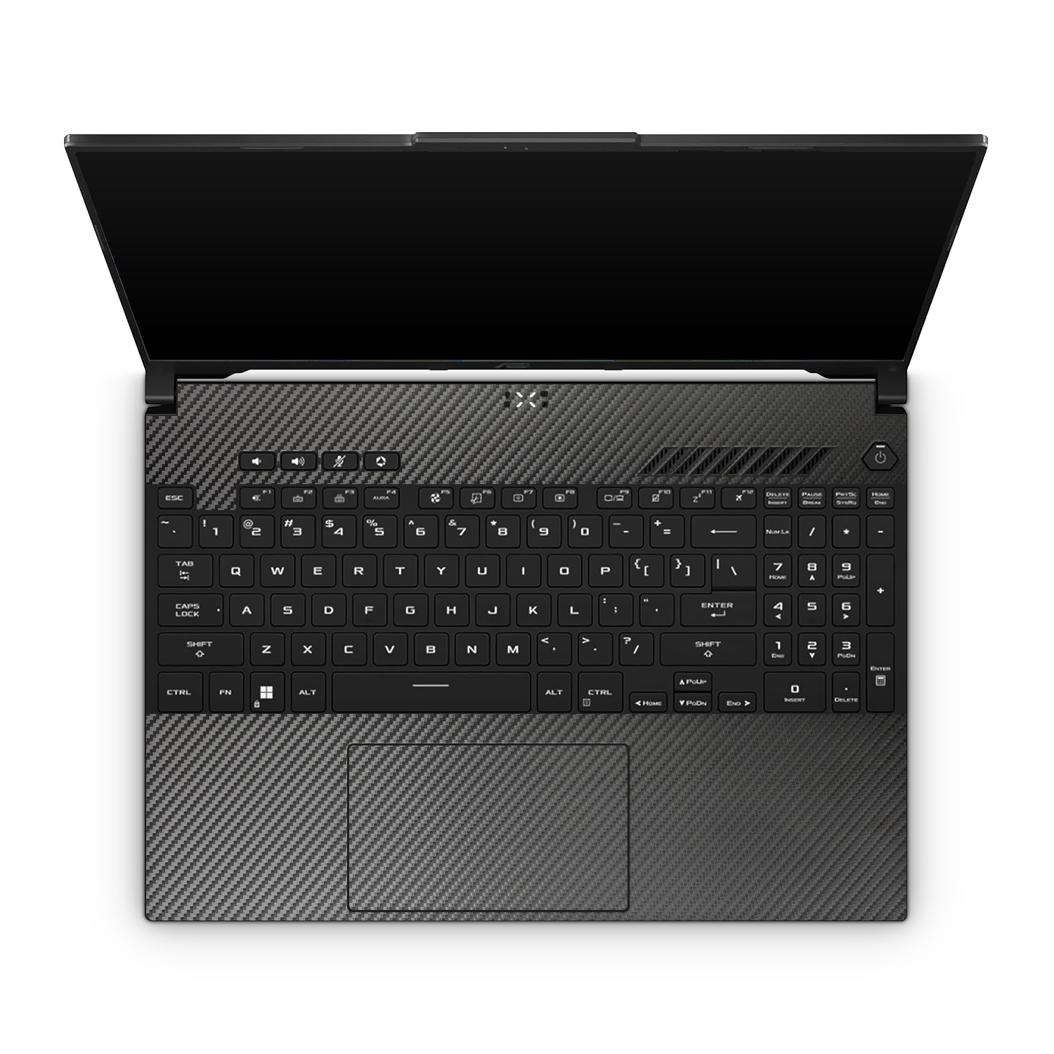Asus Tuf A16 2023 Professional Interior Black Carbon Fiber Skin Wrap Cover