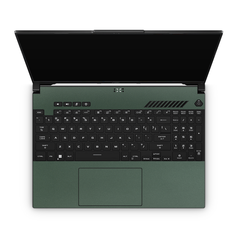 Asus TUF A16 2023 Professional Interior Matte Green Metallic Skin Wrap Cover