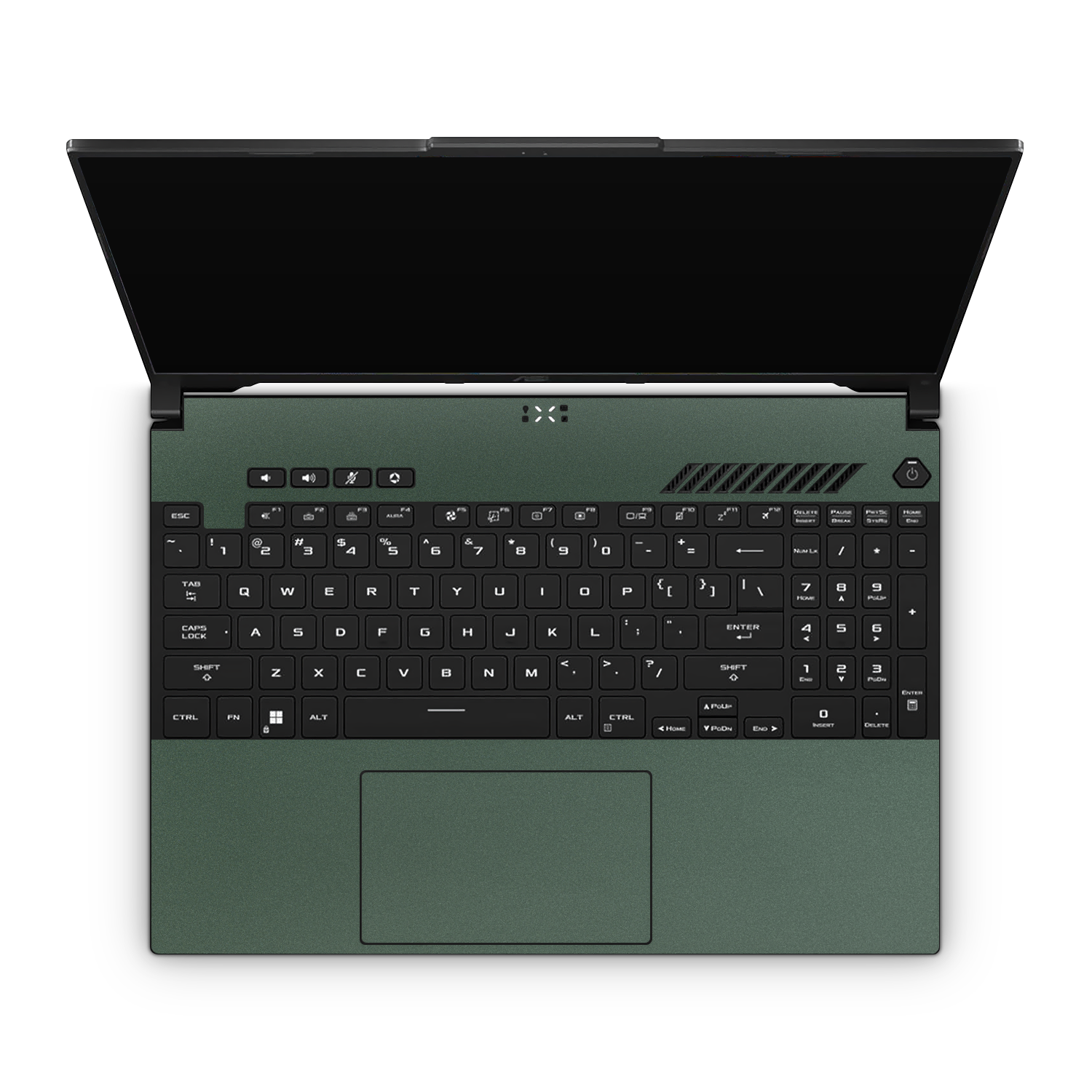 Asus TUF A16 2023 Professional Interior Matte Green Metallic Skin Wrap Cover