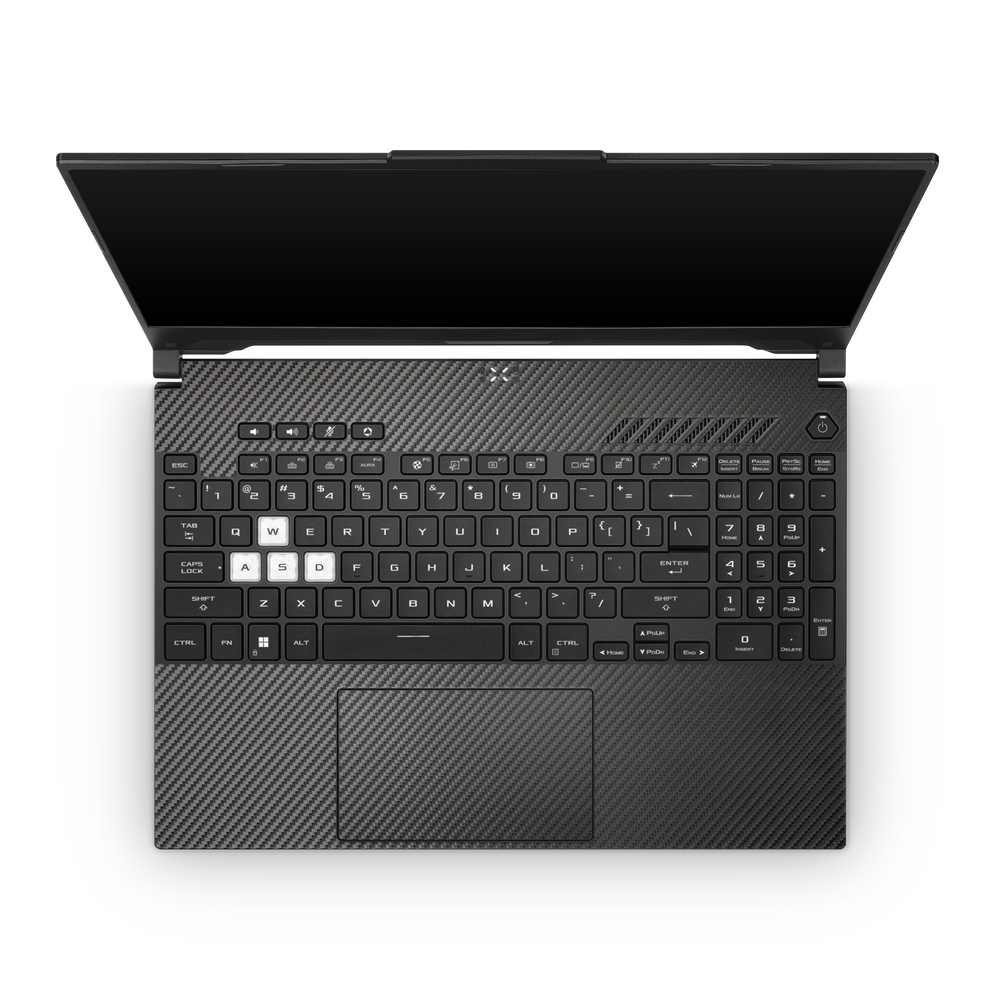 Asus Tuf Dash F15 2022 Professional Interior Black Carbon Fiber Skin Wrap Cover