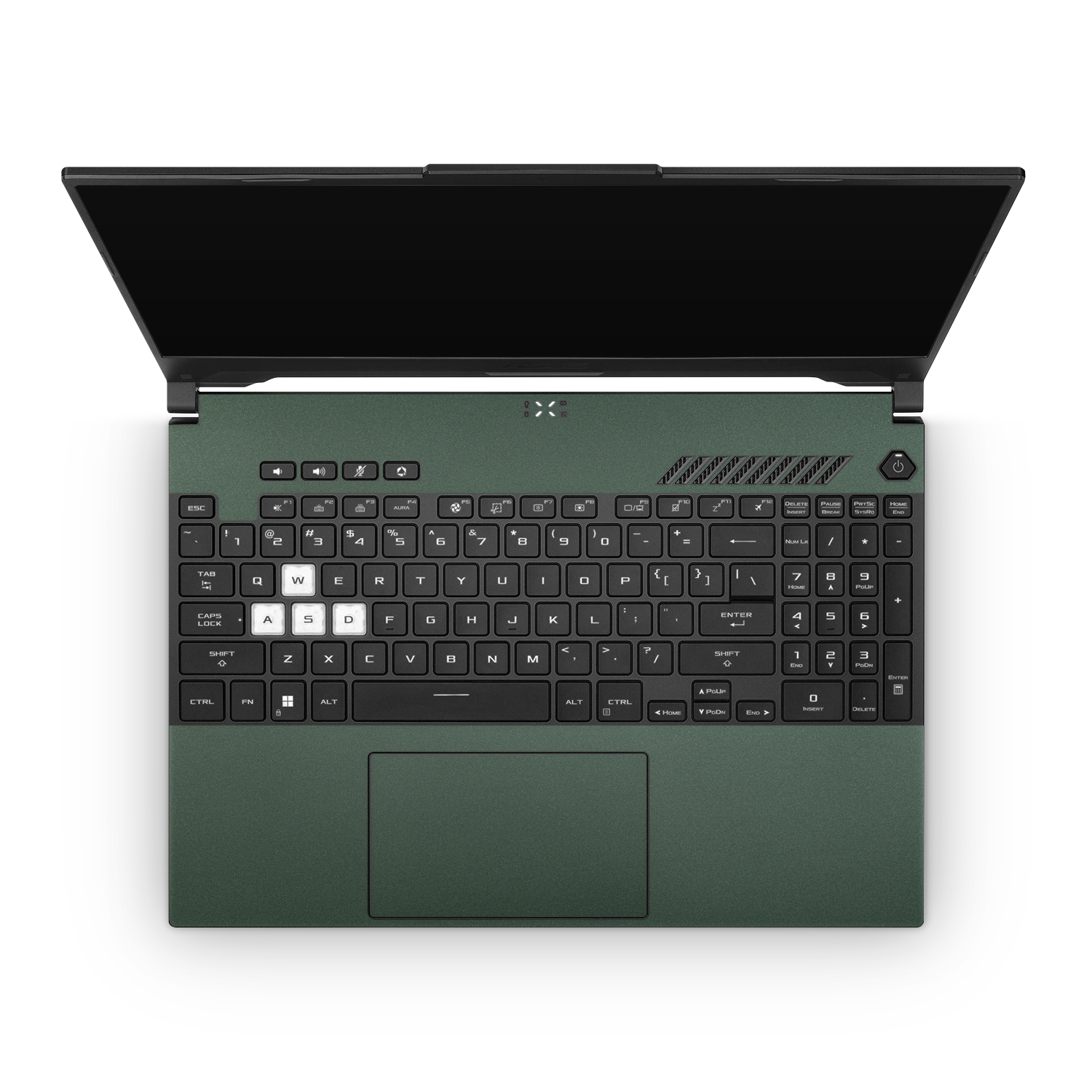 Asus TUF Dash F15 2022 Professional Interior Matte Green Metallic Skin Wrap Cover