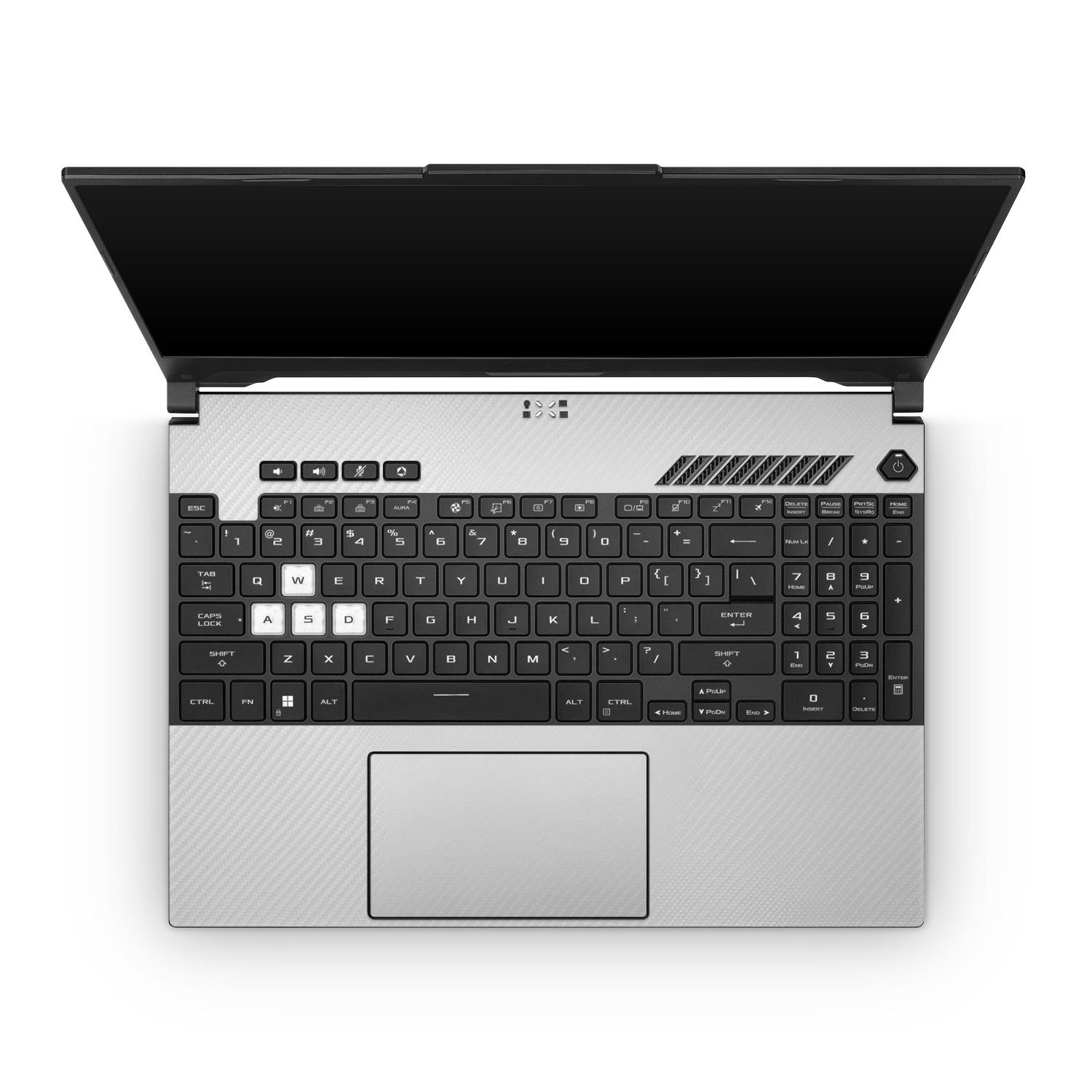 Asus Tuf Dash F15 2022 Professional Interior White Carbon Fiber Skin Wrap Cover