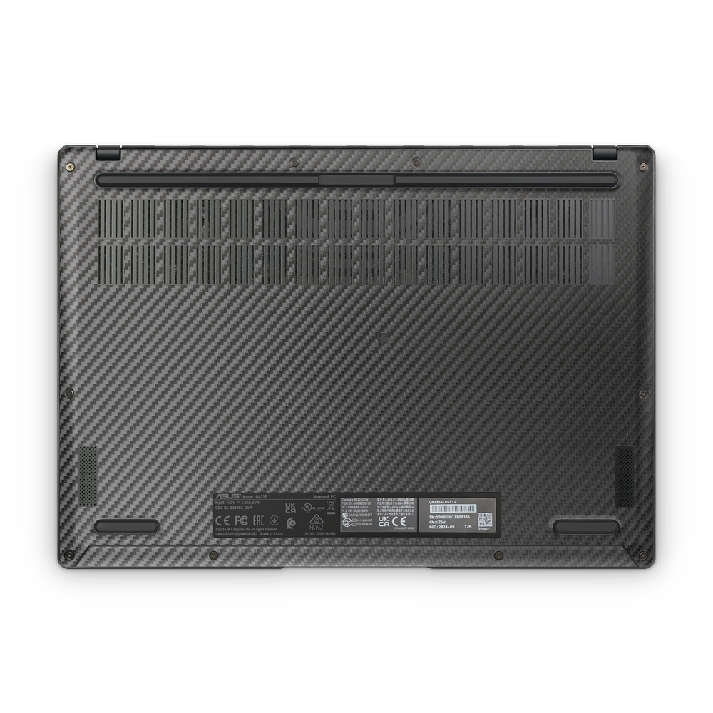 Asus Vivobook S14 2025 Professional Bottom Black Carbon Fiber Skin Wrap Cover