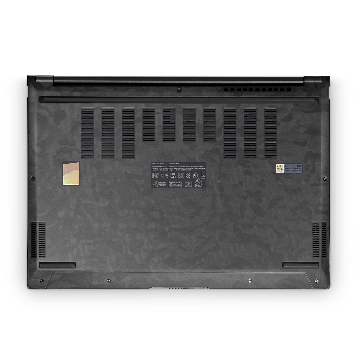 Asus Zenbook 14 Oled 2024 Premium Bottom Black Camo Skin Wrap Cover