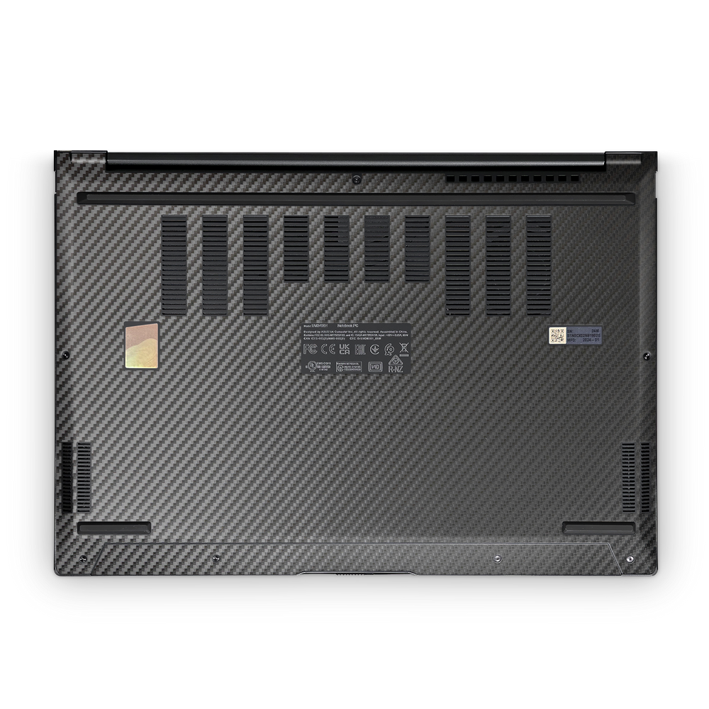 Asus Zenbook 14 Oled 2024 Premium Bottom Black Carbon Fiber Skin Wrap Cover