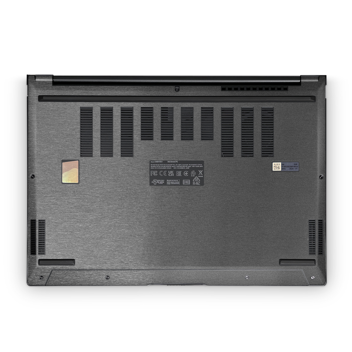 Asus Zenbook 14 Oled 2024 Premium Bottom Brushed Black Skin Wrap Cover