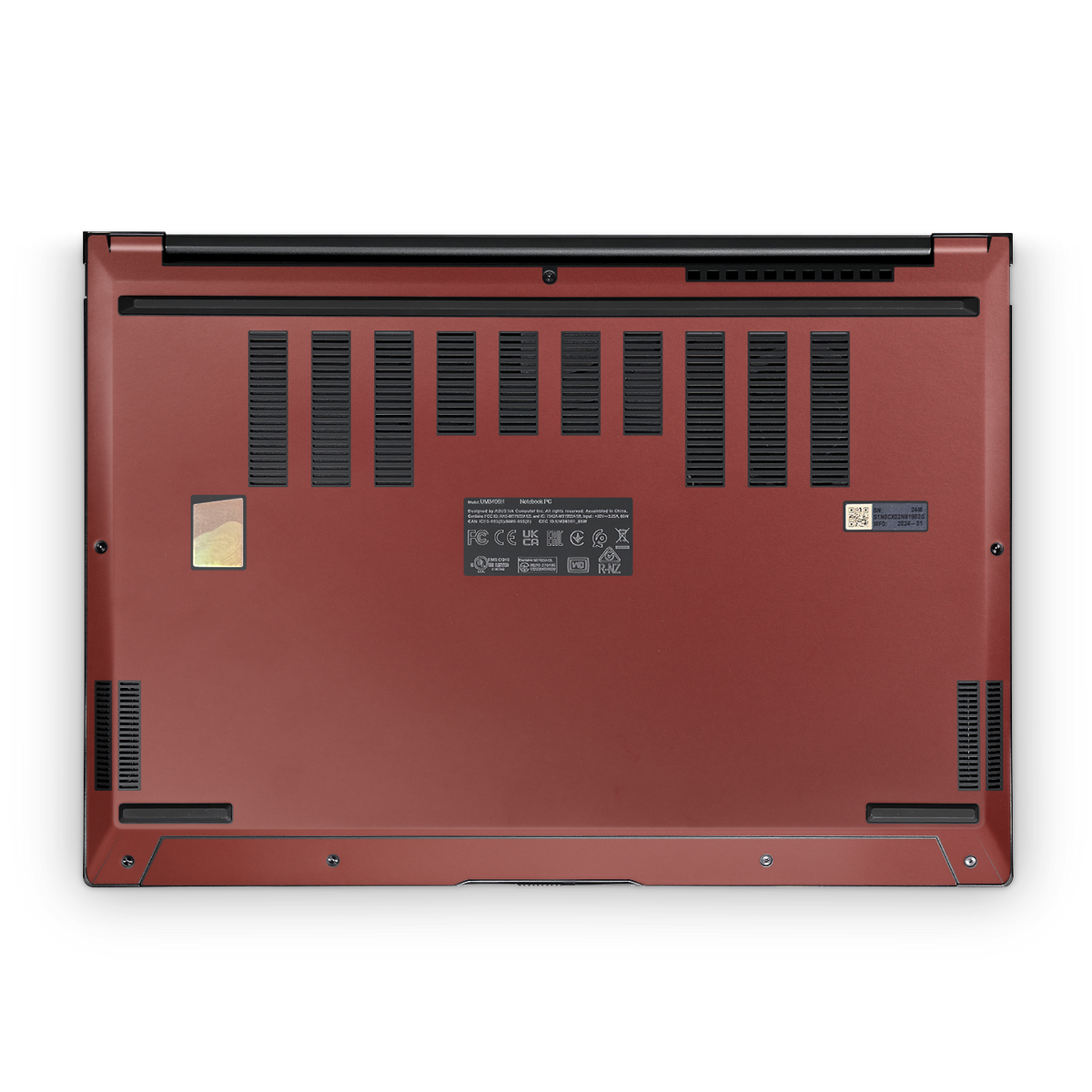 Asus Zenbook 14 OLED 2024 Premium Bottom Vampire Red Skin Wrap Cover