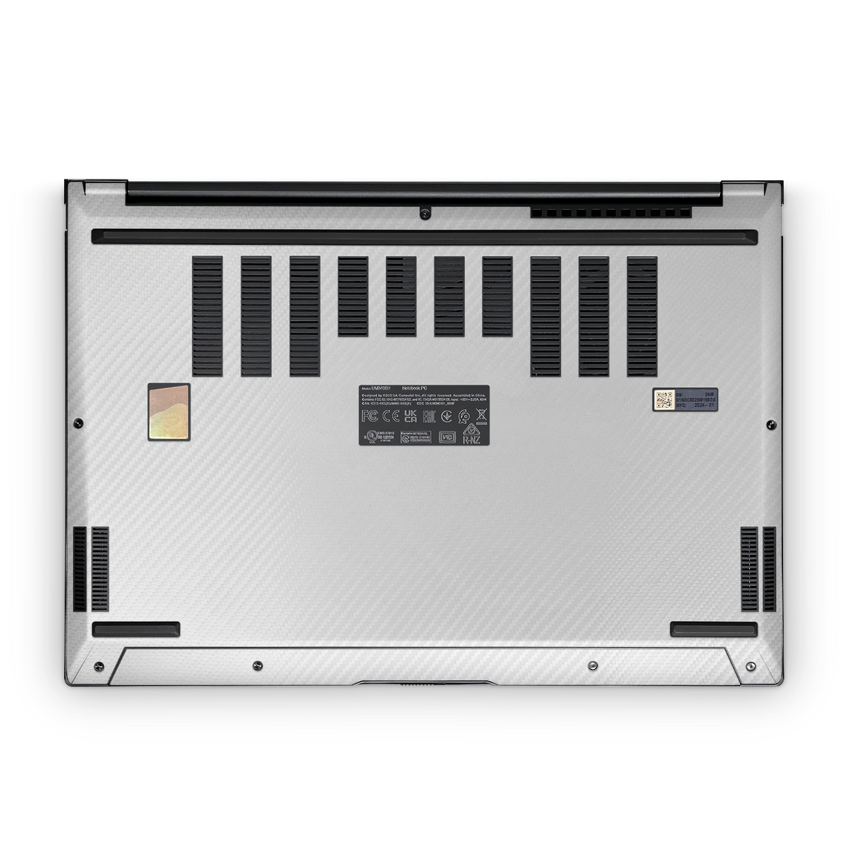 Asus Zenbook 14 Oled 2024 Premium Bottom White Carbon Fiber Skin Wrap Cover