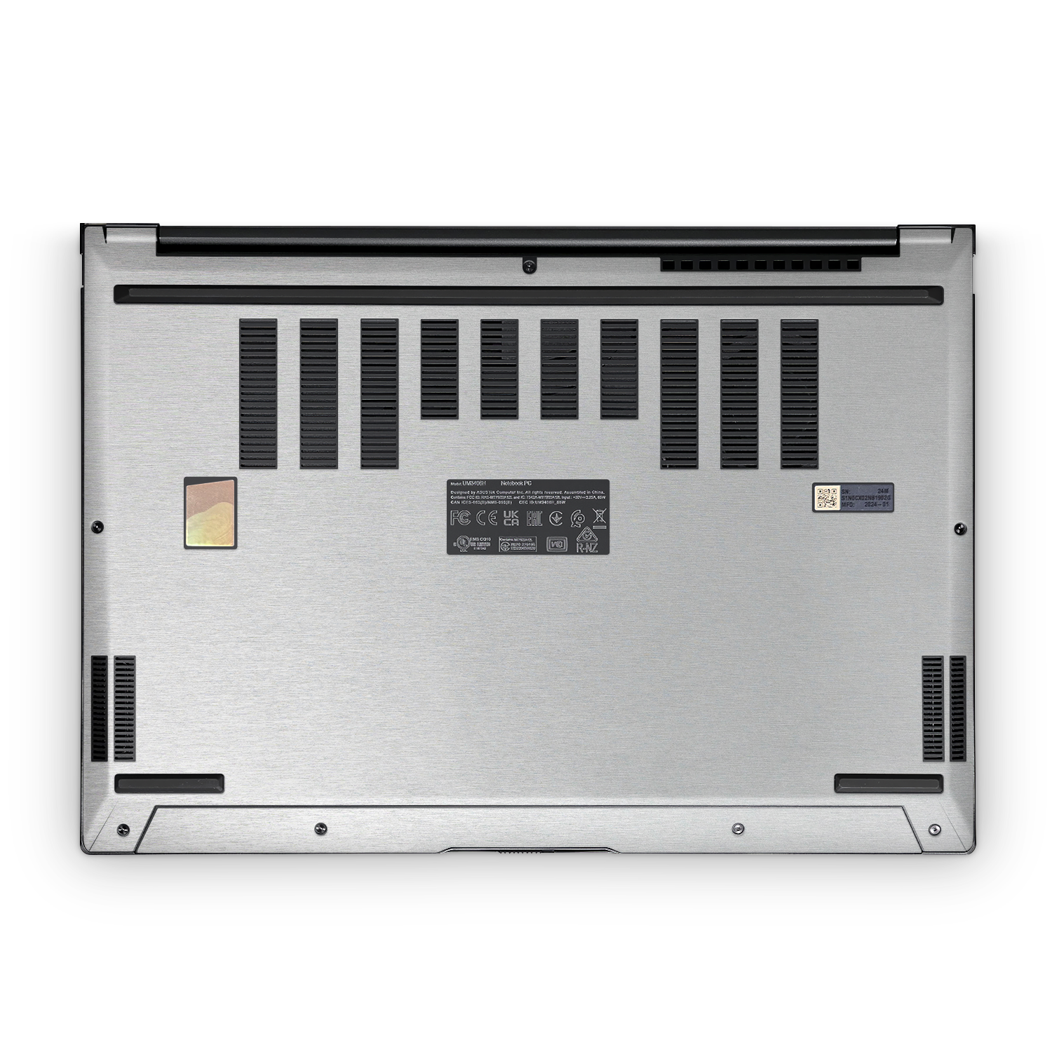 Asus Zenbook 14 Oled 2024 Professional Bottom Brushed Aluminum Skin Wrap Cover