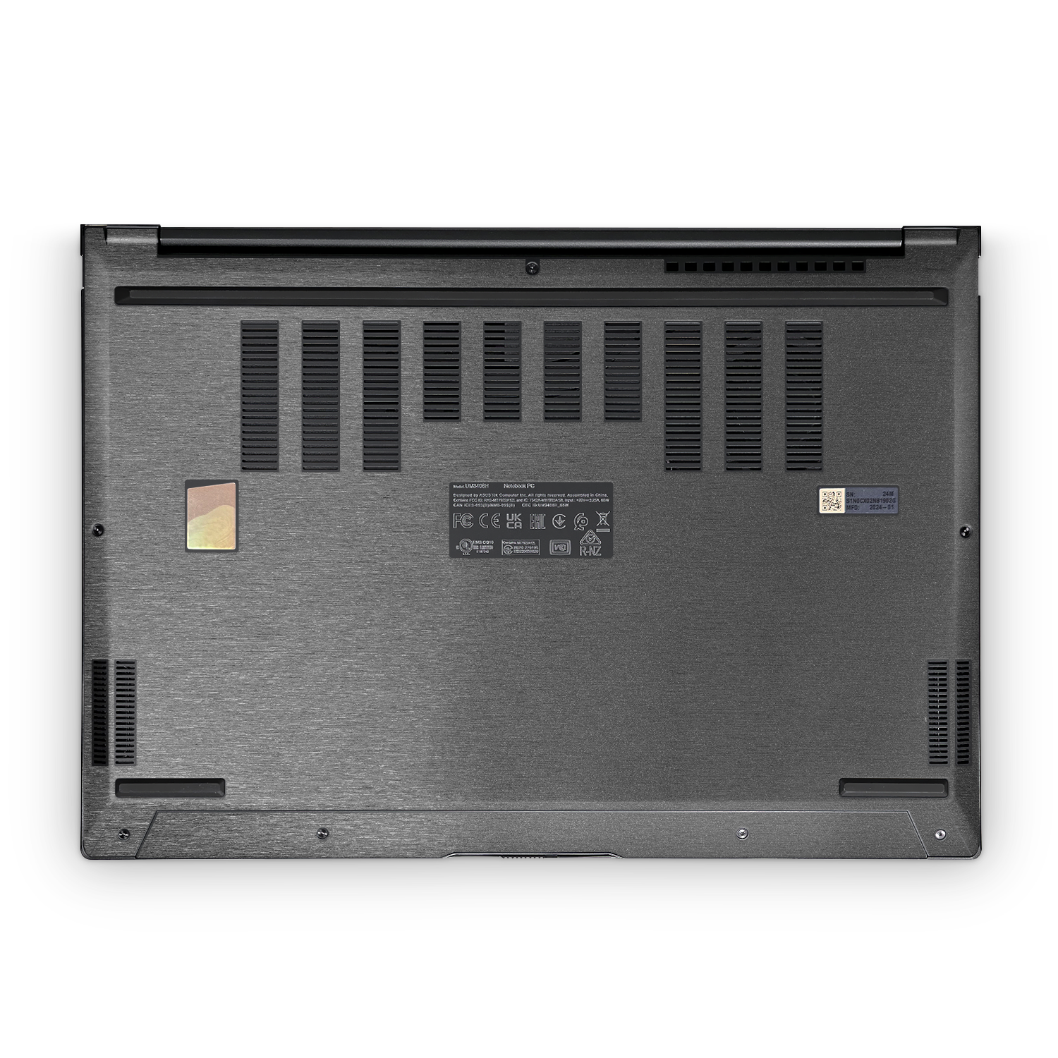 Asus Zenbook 14 Oled 2024 Professional Bottom Brushed Black Skin Wrap Cover